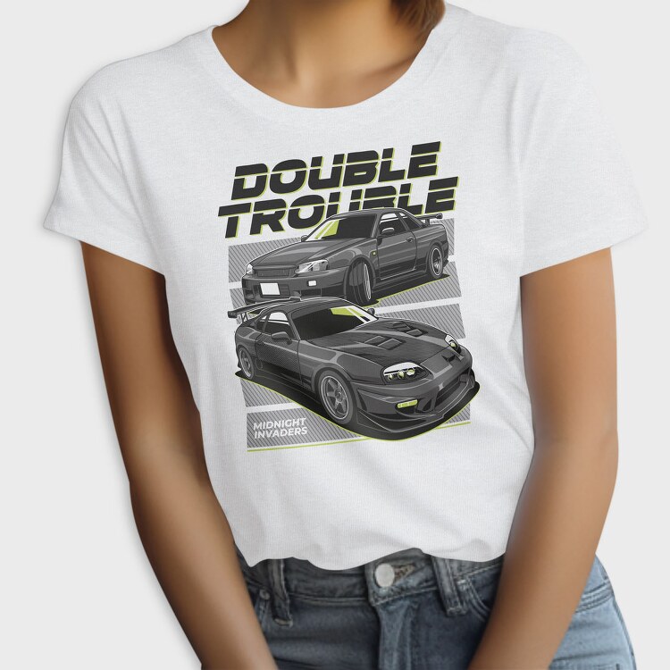 Double Trouble Nissan 240Sx Stance Fast, Tricou Femei
