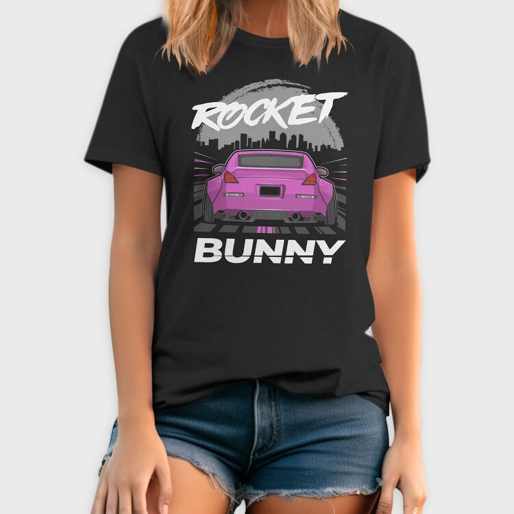 Pink Car Rocker City Skyline, Tricou Barbati (Unisex)