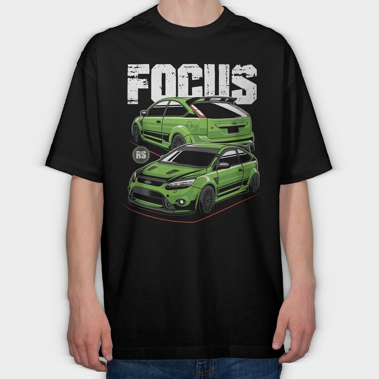 Green Focus Rs Fast Car, Tricou Oversize Barbati (Unisex)