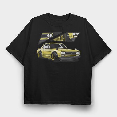 Yellow Nissan 240Sx Stance Fast, Tricou Oversize Barbati (Unisex)