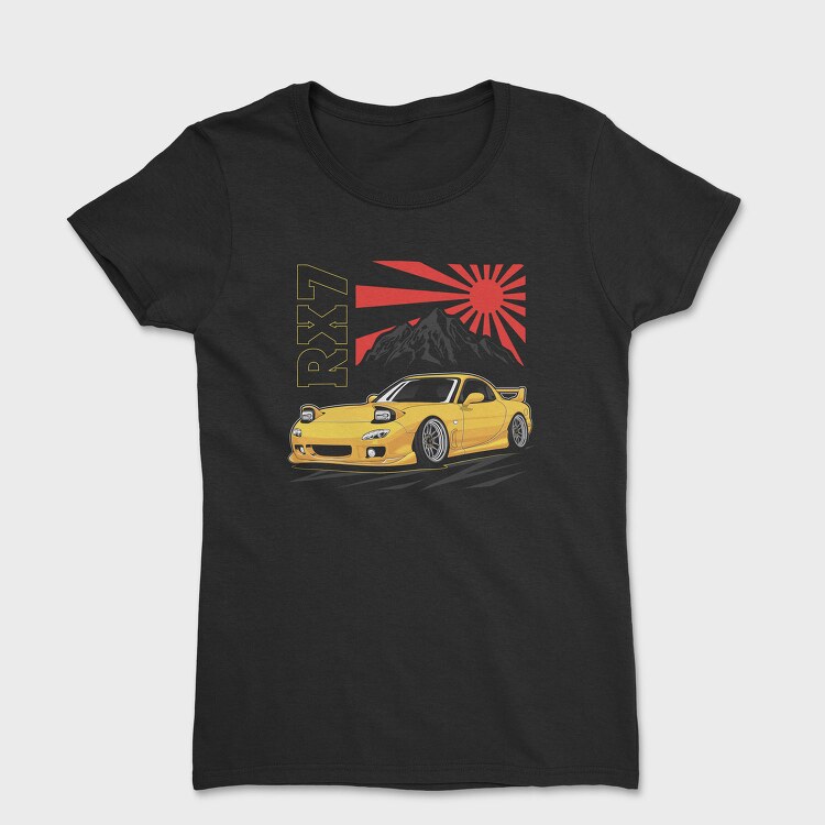Yellow Nissan Rx7 Fast Metallic, Tricou Femei