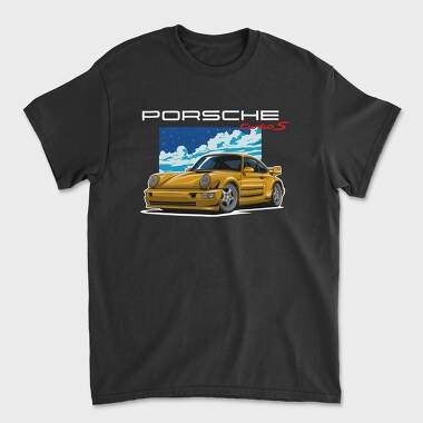 Yellow Porsche Turbo S Night Sky, Tricou Barbati (Unisex)