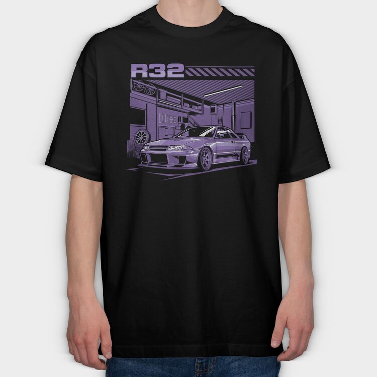 R32 Gtr Garage Purple, Tricou Oversize Barbati (Unisex)