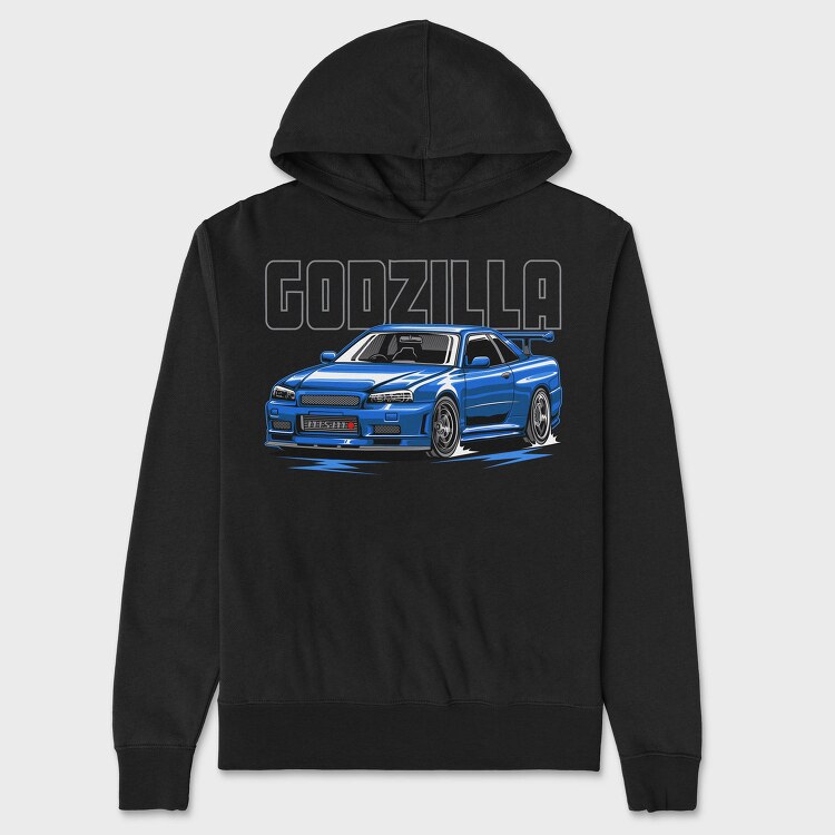 Godzilla Nismo R34, Hanorac Oversize Barbati (Unisex)