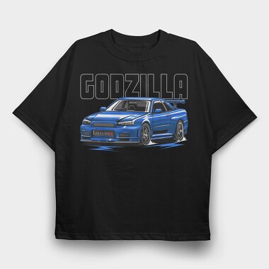 Godzilla Nismo R34, Tricou Oversize Barbati (Unisex)