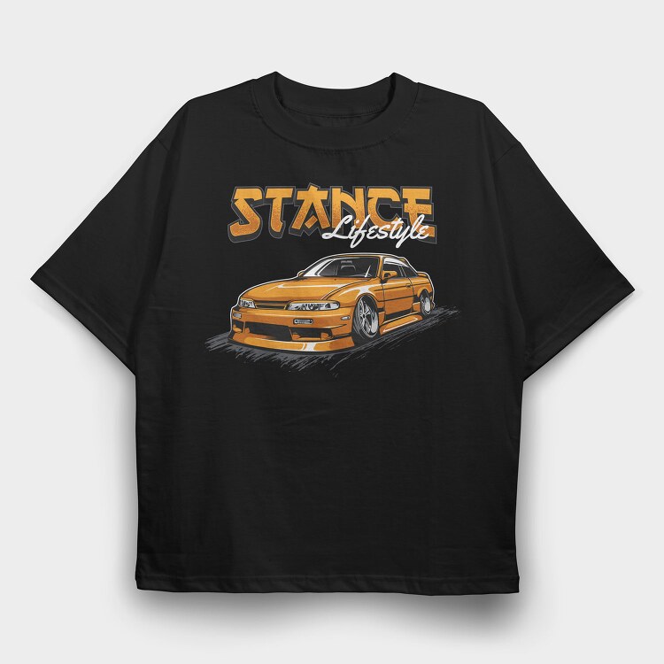 Orange Stance Style, Tricou Oversize Barbati (Unisex)