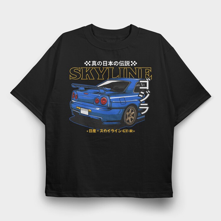 Skyline Gt R Racer, Tricou Oversize Barbati (Unisex)