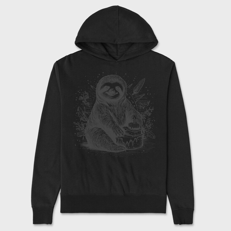 Birthday Sloth, Hanorac Oversize Barbati (Unisex)