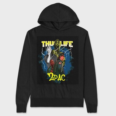 Thug Life 2pac, Hanorac Oversize Barbati (Unisex)
