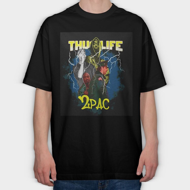 Thug Life 2pac, Tricou Oversize Barbati (Unisex)