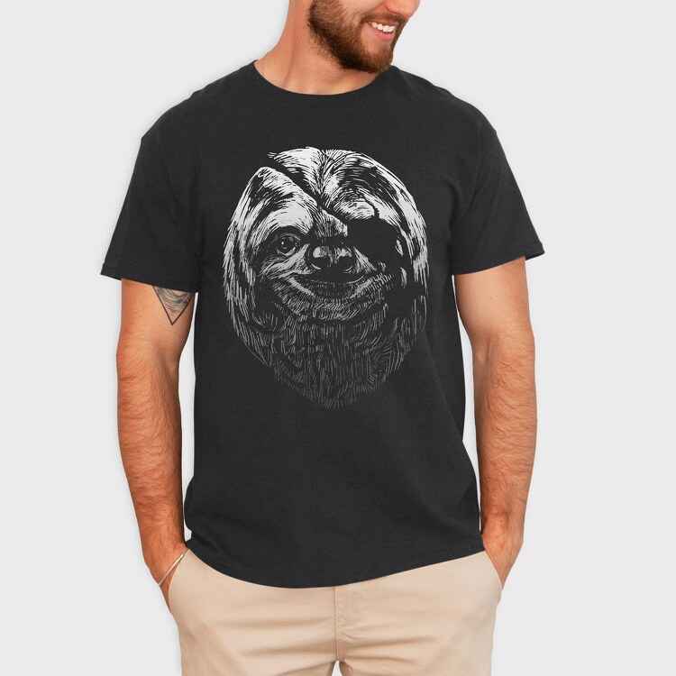 Blindfold Sloth Portrait, Tricou Barbati (Unisex)