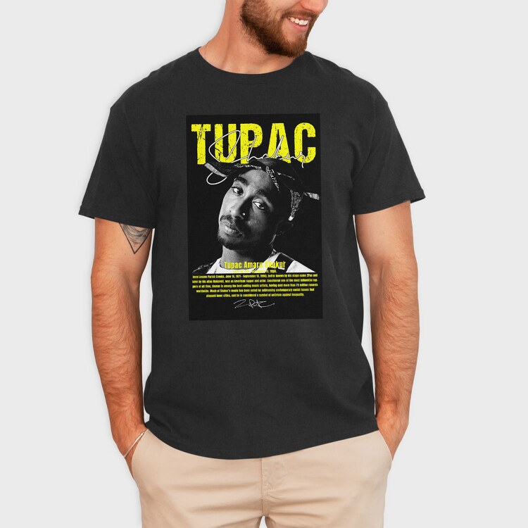 Tupac Yellow Tribute, Tricou Barbati (Unisex)