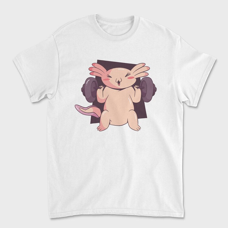 Axolotl Lifting Weights, Tricou Barbati (Unisex)