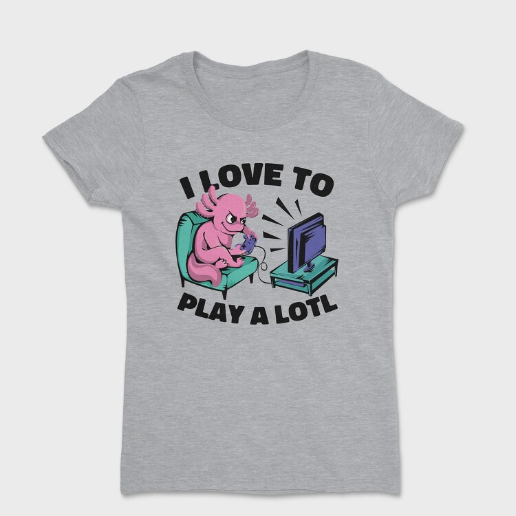 Axolotl Playing Video Games Gamer Couch Tv, Tricou Femei