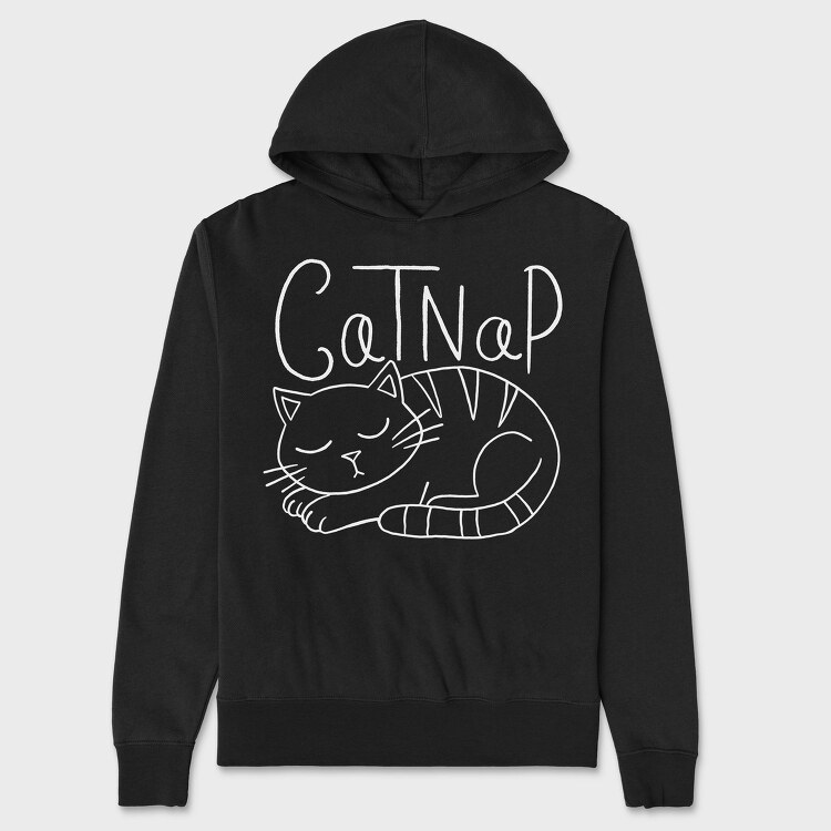 Cat Taking A Nap, Hanorac Oversize Barbati (Unisex)