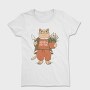 Cat With Plant Pottery, Tricou Femei