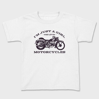 Biker Girl Love Motorcycles, Tricou Copii