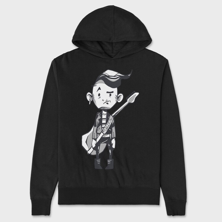 Character Holding Guitar Punk, Hanorac Oversize Barbati (Unisex)