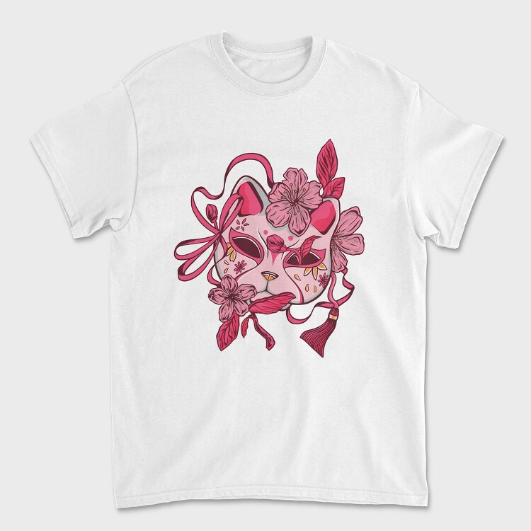 Cherry Blossom Japanese Mask Japan, Tricou Barbati (Unisex)