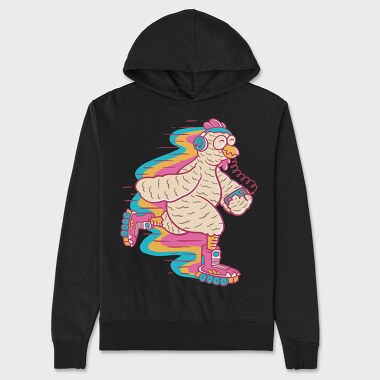 Chicken Roller Skating Rollers, Hanorac Oversize Barbati (Unisex)