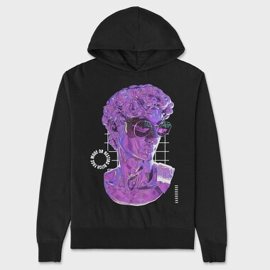 3d Liquid Statue Head With Glasses Bitch Face, Hanorac Oversize Barbati (Unisex)