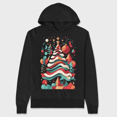Abstract Christmas Tree Festivity, Hanorac Oversize Barbati (Unisex)