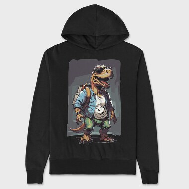 Adventurous Dinosaur T Rex, Hanorac Oversize Barbati (Unisex)