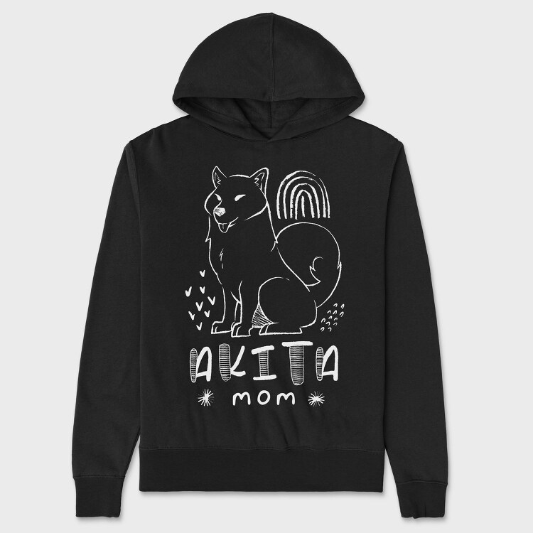 Akita Dog Mom, Hanorac Oversize Barbati (Unisex)