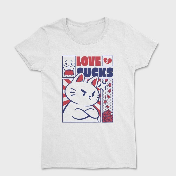 Angry Cat Anti Valentines Day Valentine, Tricou Femei