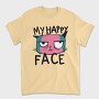 Angry Cat Face My Happy Face, Tricou Barbati (Unisex)