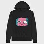 Angry Cat Face My Happy Face, Hanorac Oversize Barbati (Unisex)