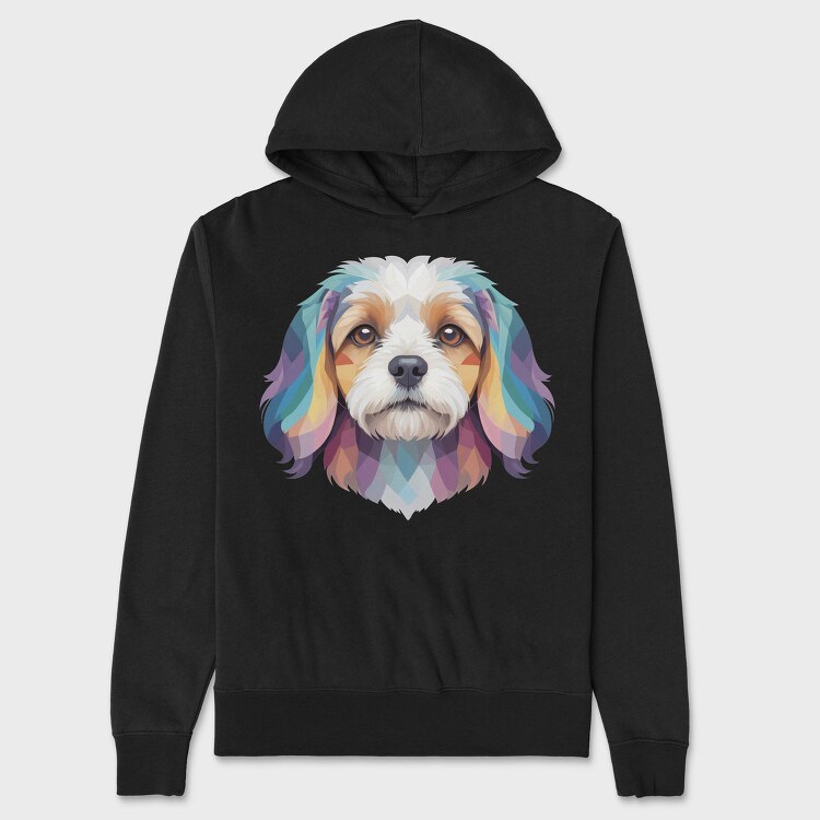 Colorful Cavachon Dog, Hanorac Oversize Barbati (Unisex)
