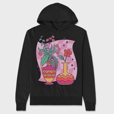 Colorful Flower Vases, Hanorac Oversize Barbati (Unisex)