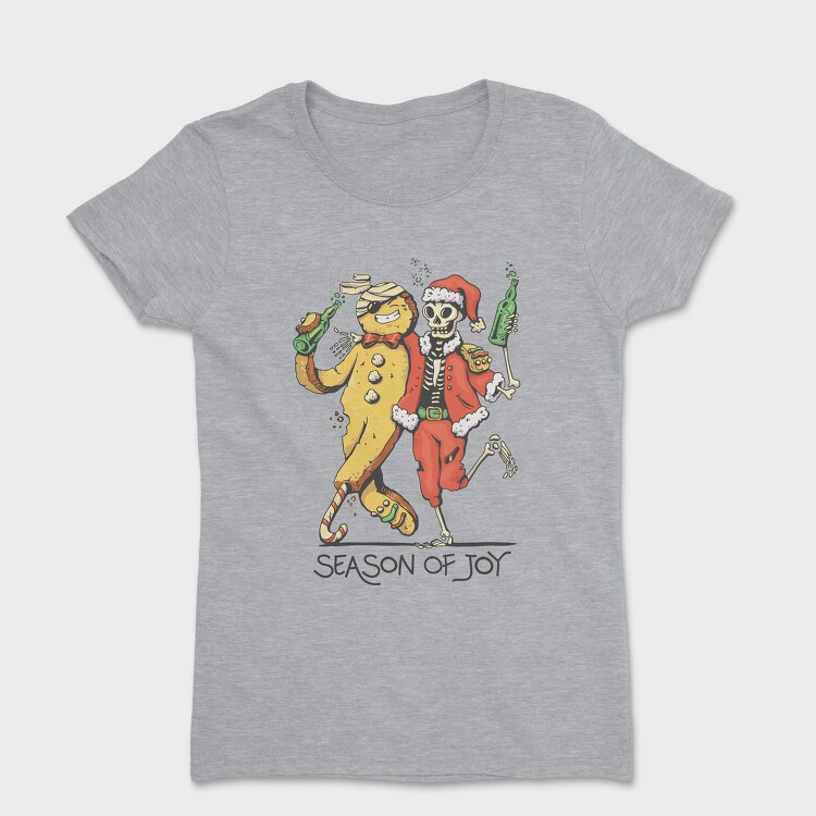 Cool Anti Christmas Skeleton Santa Ginger Cookie, Tricou Femei