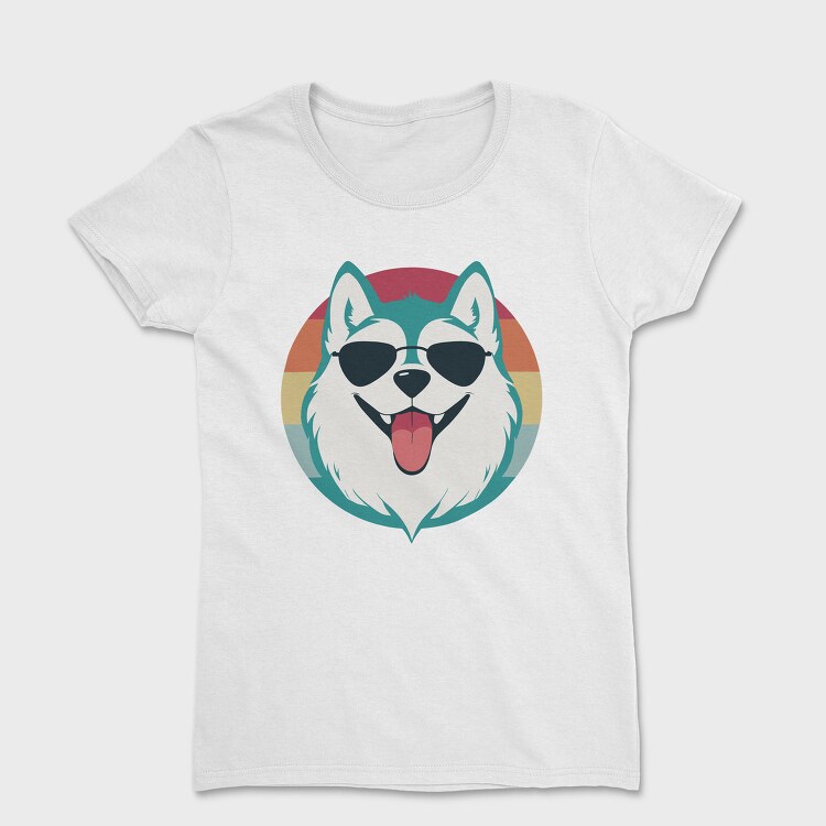 Cool Husky With Sunglasses Face, Tricou Femei