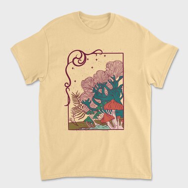 Cool Mushrooms Illustration, Tricou Barbati (Unisex)