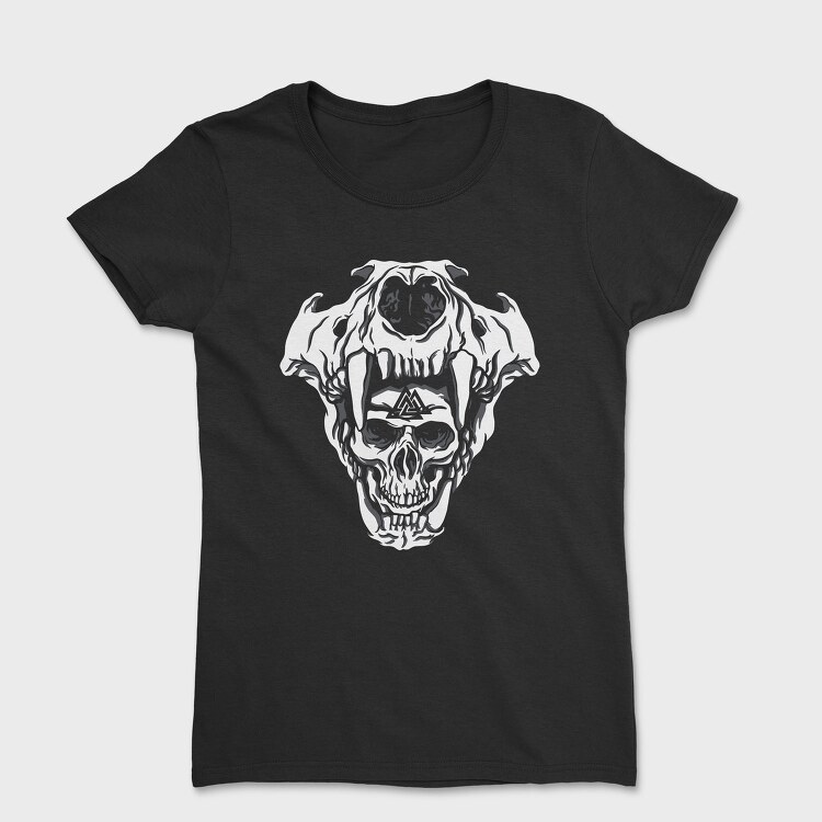 Cool Viking Skulls Bear Man, Tricou Femei