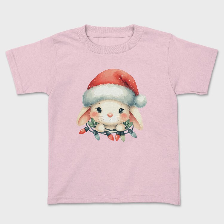 Christmas Bunny Watercolor, Tricou Copii