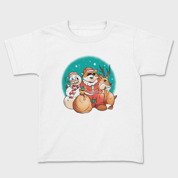 Christmas Fox Santa Xmas, Tricou Copii