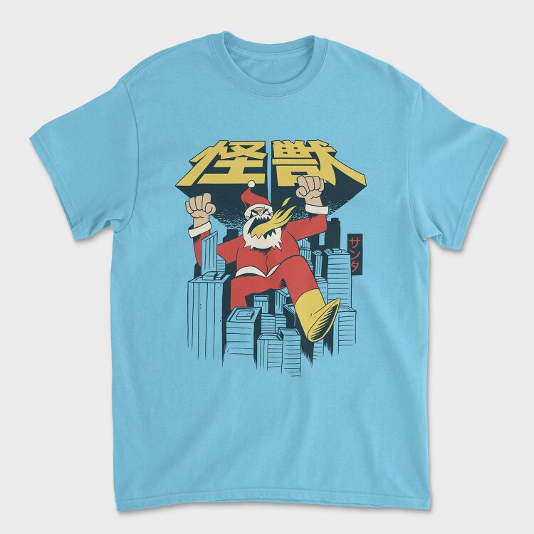Christmas Santa Monster Destroying City Attack, Tricou Barbati (Unisex)