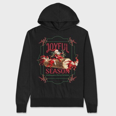 Christmas Season Santa And Elves Joyful, Hanorac Oversize Barbati (Unisex)