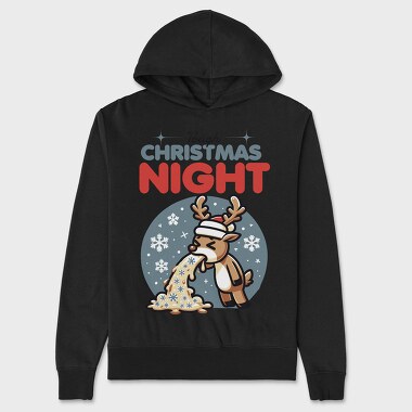 Christmas Sick Reindeer Night, Hanorac Oversize Barbati (Unisex)