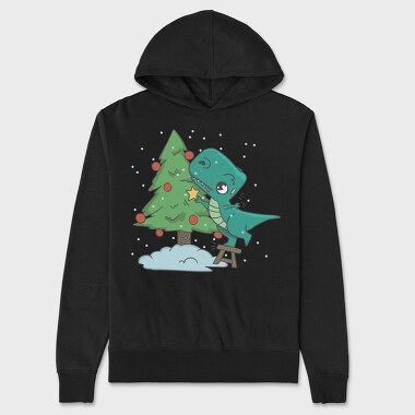 Christmas T Rex And Tree Chistmas, Hanorac Oversize Barbati (Unisex)