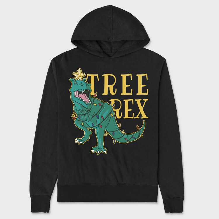 Christmas Tree T Rex, Hanorac Oversize Barbati (Unisex)