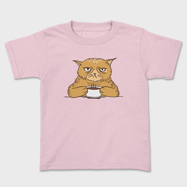 Angry Coffee Cat Grumpy, Tricou Copii