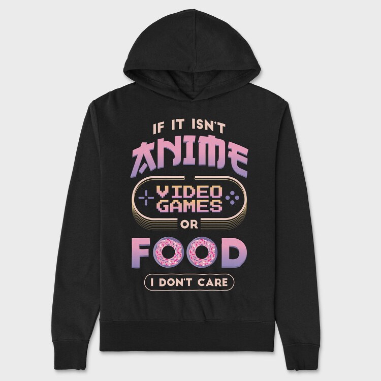 Anime Video Games Food, Hanorac Oversize Barbati (Unisex)