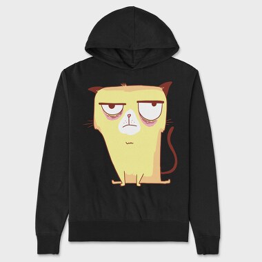 Annoyed Yellow Cat Grumpy, Hanorac Oversize Barbati (Unisex)