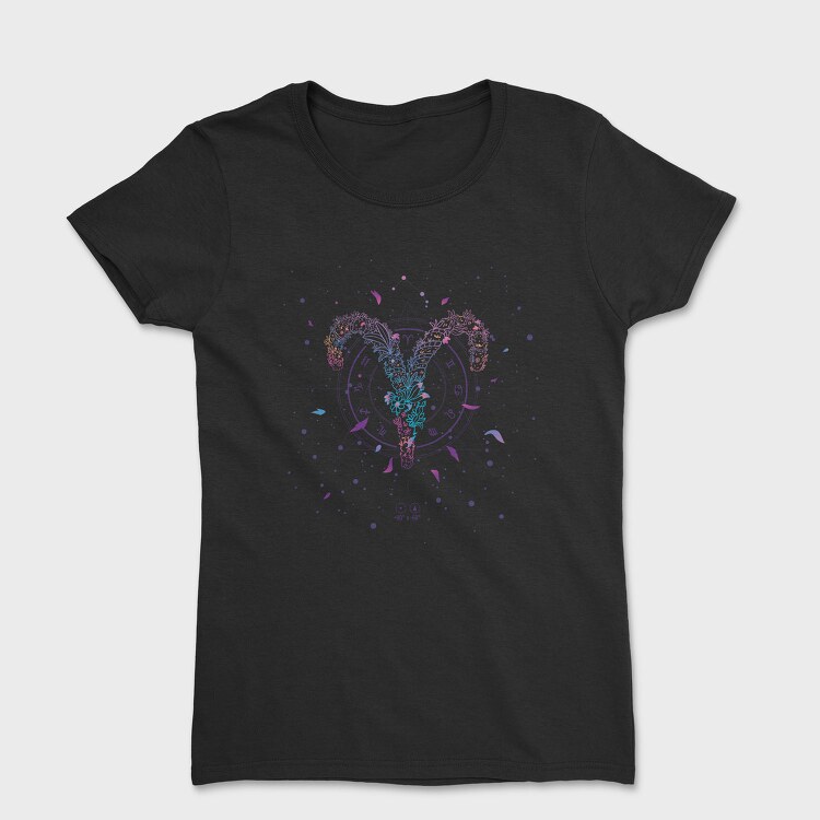 Aries Floral Zodiac Sign, Tricou Femei