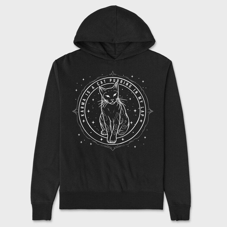 Astrology Cat Karma, Hanorac Oversize Barbati (Unisex)