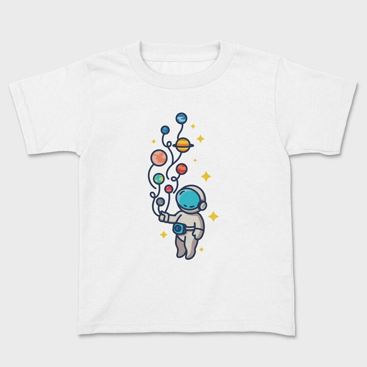Astronaut And Balloon Planets, Tricou Copii